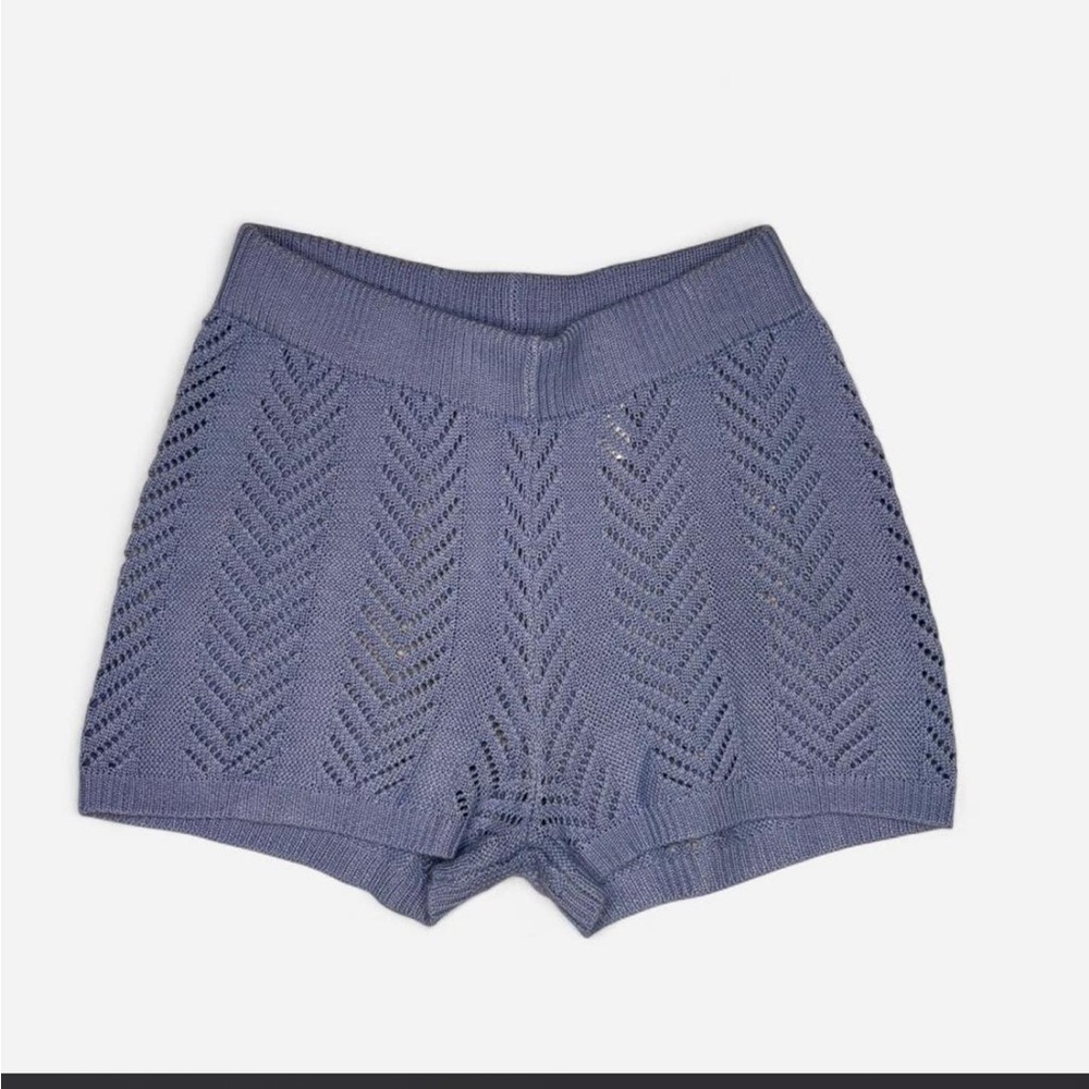 Almost Famous High Waist Knit Shorts in Lavender
